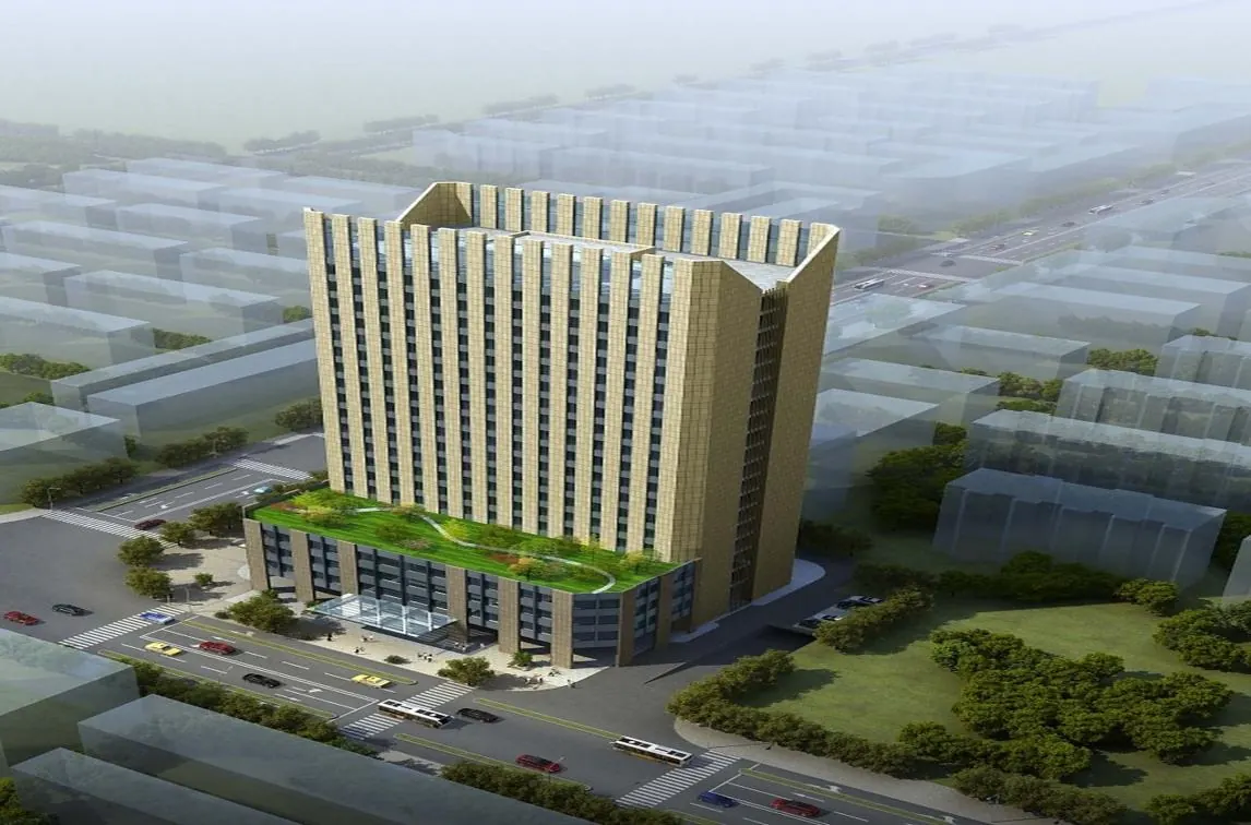 Architectural rendering of Zhongju Tower, an office project in Nanjing