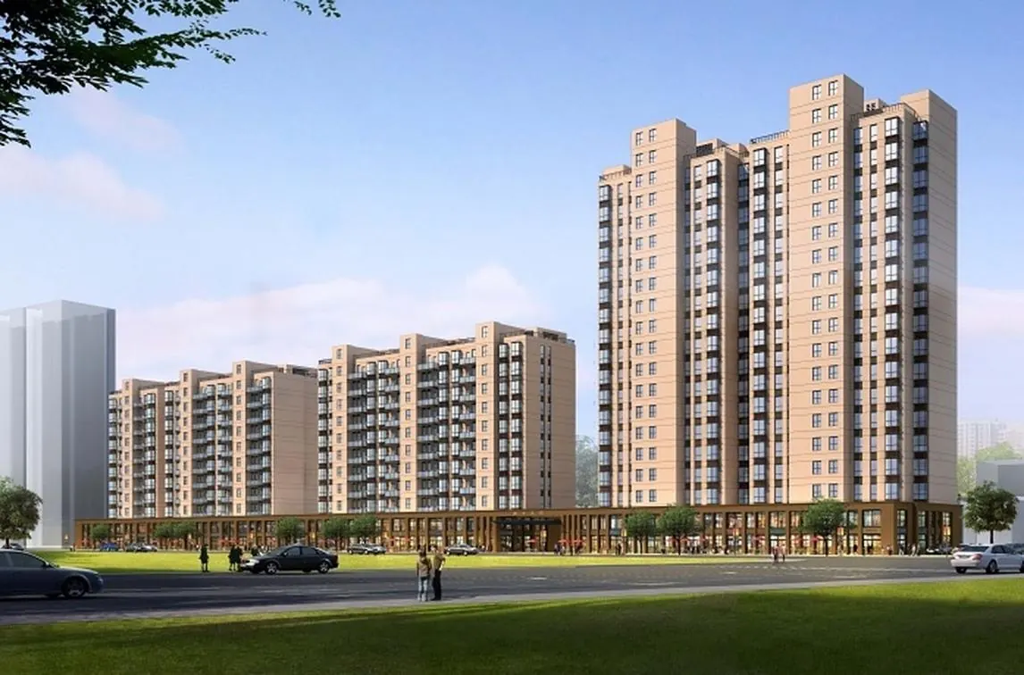 Residential towers and landscaped grounds at Ziyuan Residential Community.